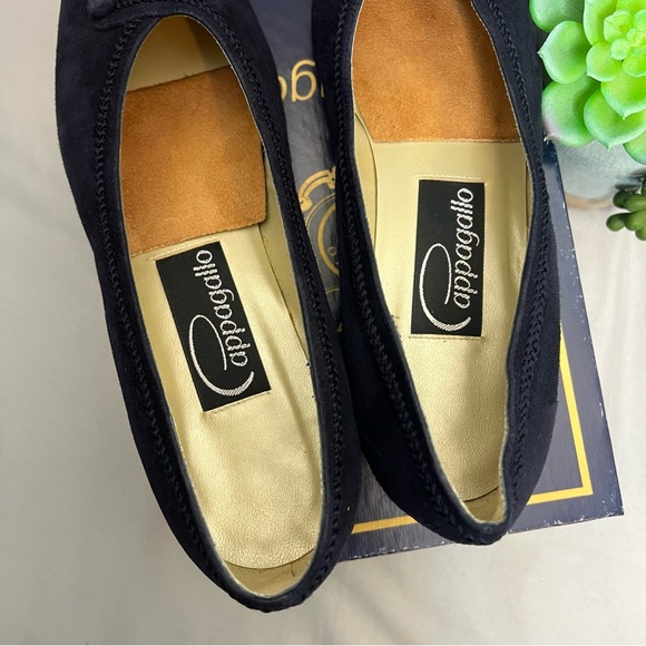 Vintage Pappagallo Navy Blue Velvet button Opera Pump Sz 10 - Picture 6 of 9